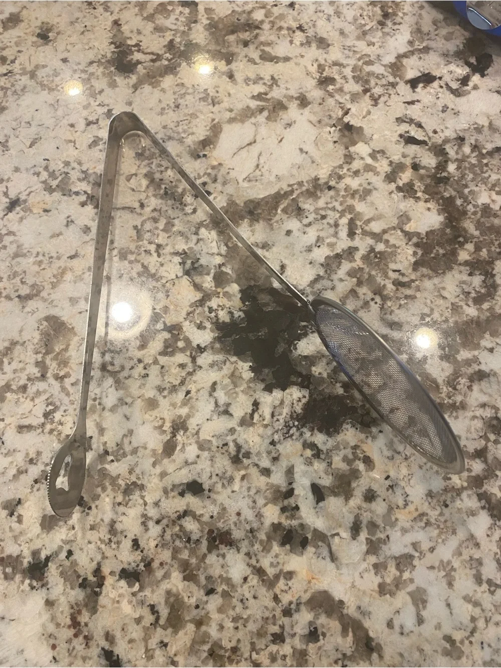 Stainless Steel Strainer Tongs - Silver